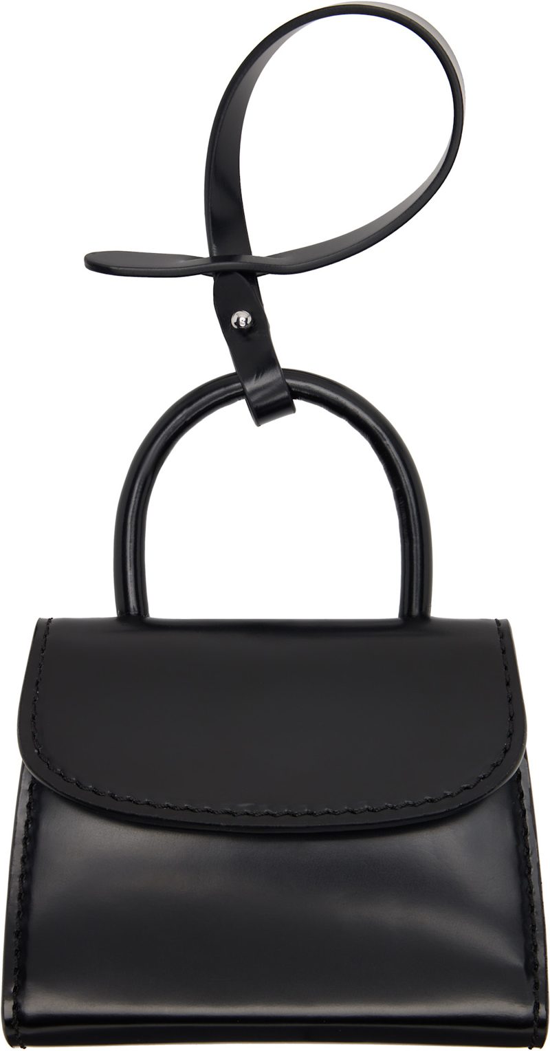 BY FAR Black Mini Bag Charm 261289F025000