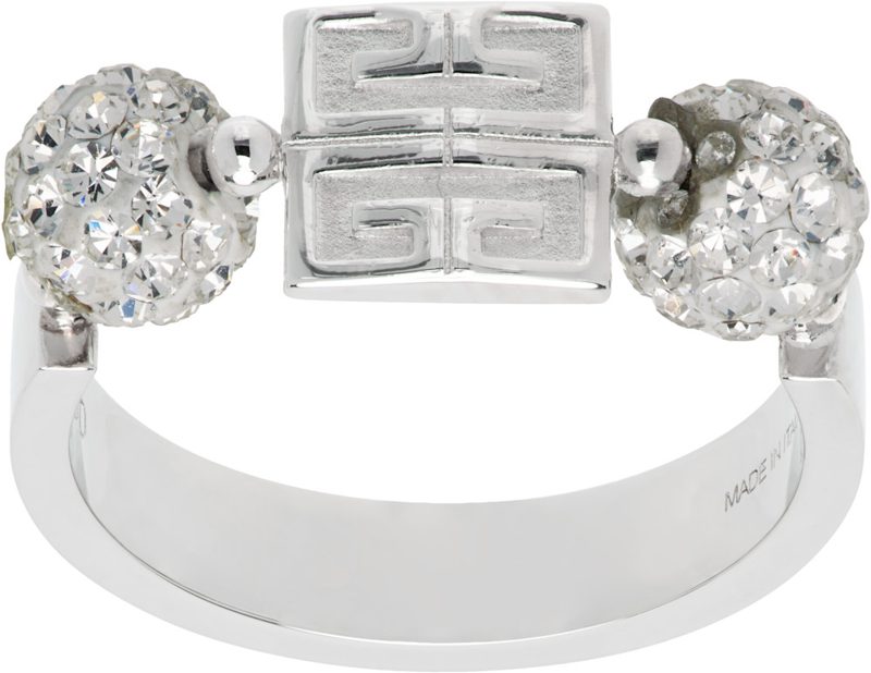 Silver 4G Metal & Crystal Ring 251278F024000