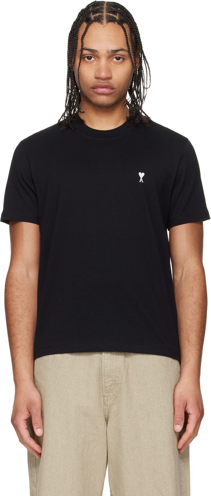 Black Cotton Ami de Coeur T-shirt 261482M213031