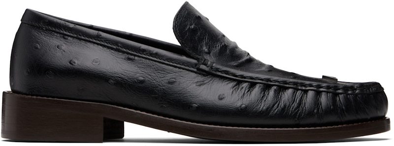 Black Leather Loafers 261129M231005