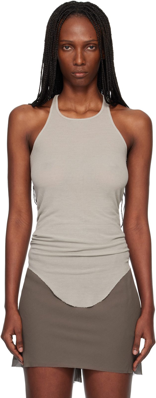 오프화이트 Temple Basic Rib Tank Top 261232F111004