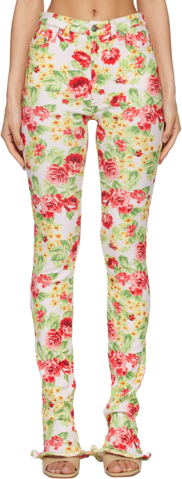 Multicolor Printed Casual Leggings 261129F085000