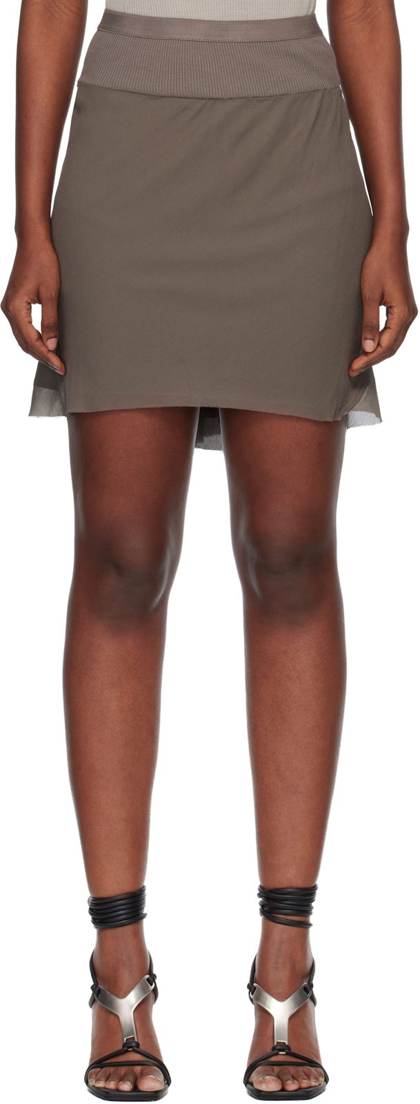 Gray Temple Short Bias Miniskirt 261232F090002