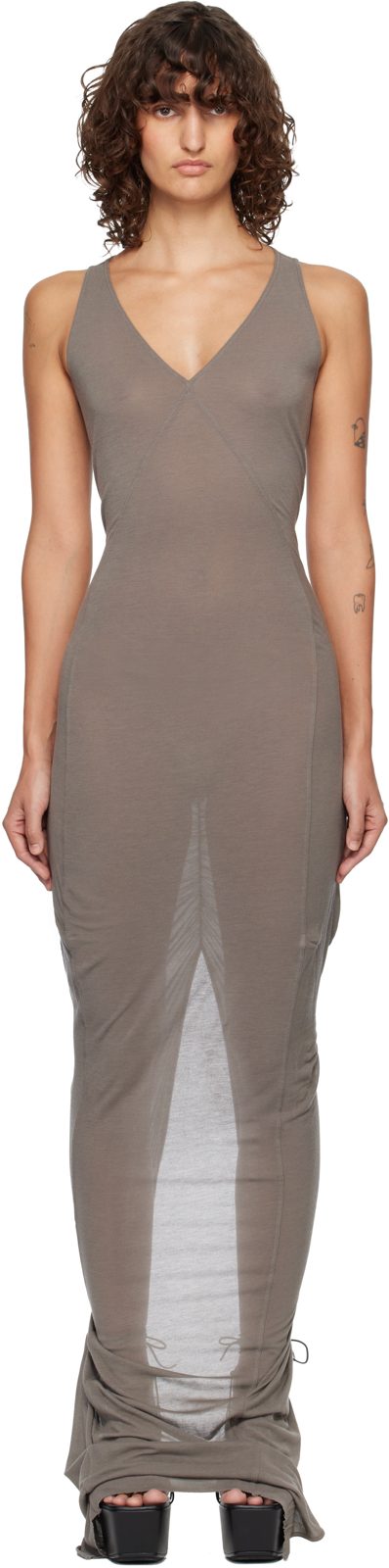 Gray Temple V Tank Maxi Dress 261232F055036