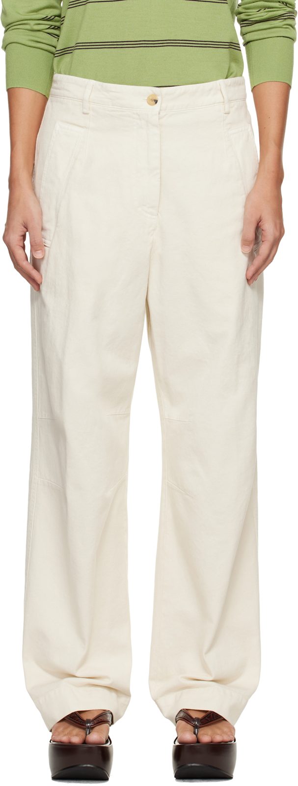 오프화이트 Loose Fit Workwear Trousers 261358F087017
