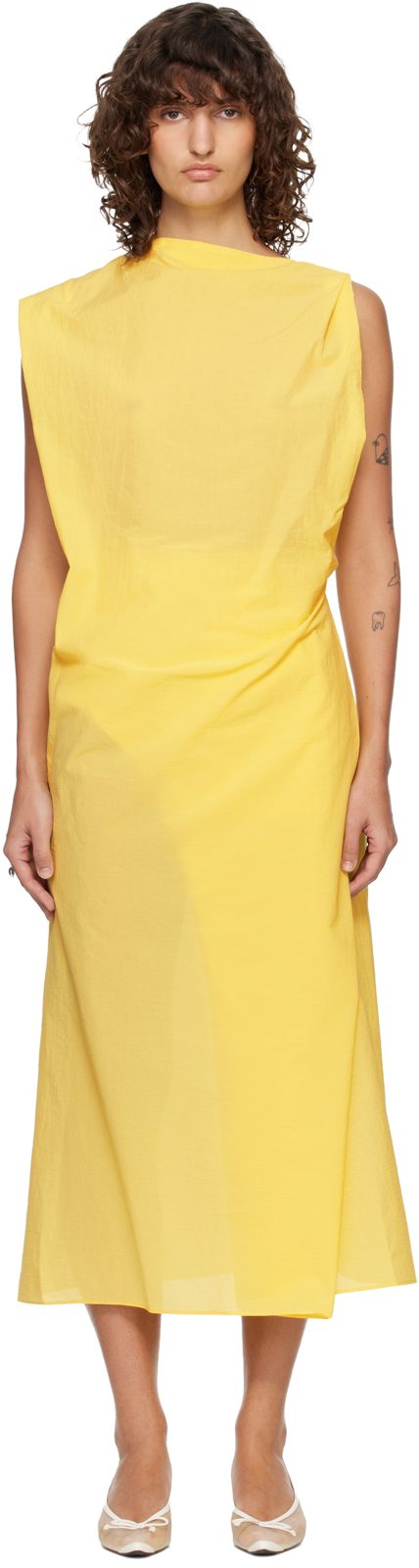Yellow The Drap Midi Dress 261553F054003