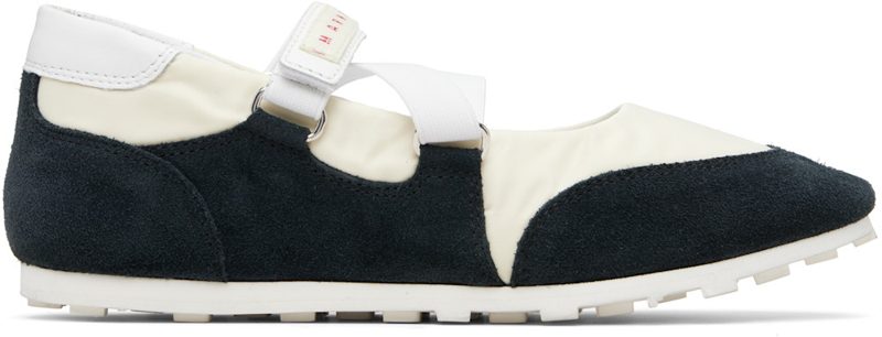 Marni [오프화이트] & Black Mary Jane Velcro Sneakers 261379F128004