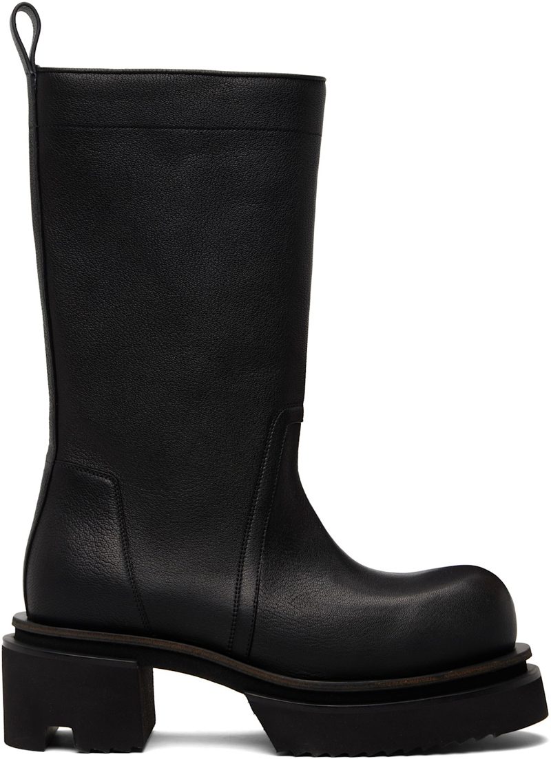 Black Temple Calf Pull On Bogun Boots 261232M228002