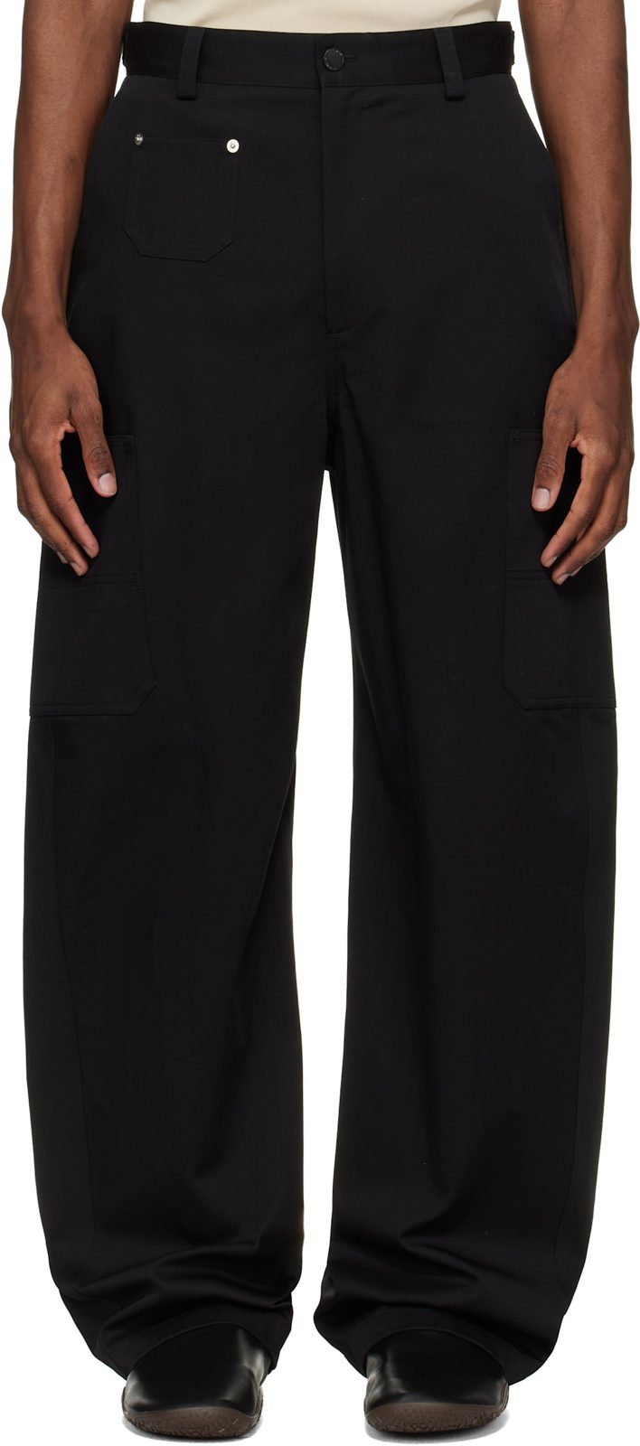 Black Embroidered [지방시] Paris Couture Seam Trousers 261278M188001