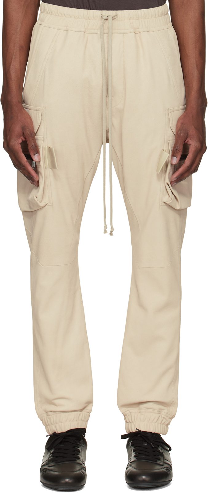 Beige Temple Mastodon Cargo Leather Pants 261232M189011