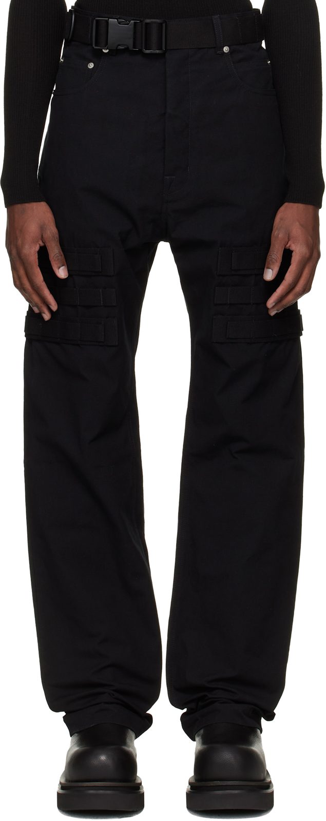 Black Temple Slim Geth Cargo Pants 261232M188049