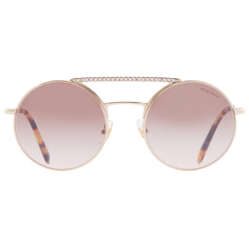 Brown Gradient Mirror Silver Round Ladies Sunglasses MU 52VS ZVNQZ9 50
