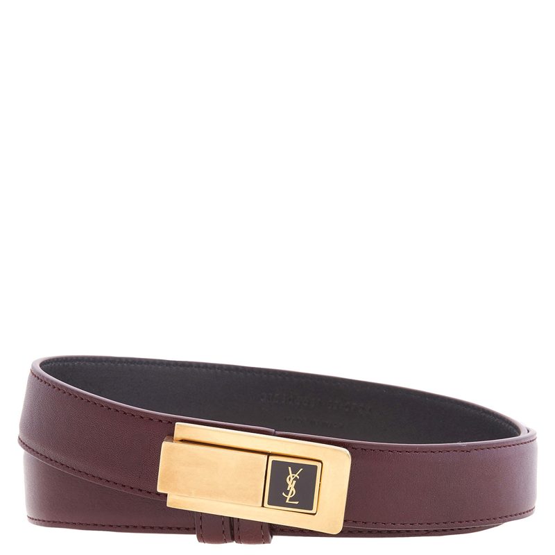 Charniere Buckle Belt In Smooth Leather