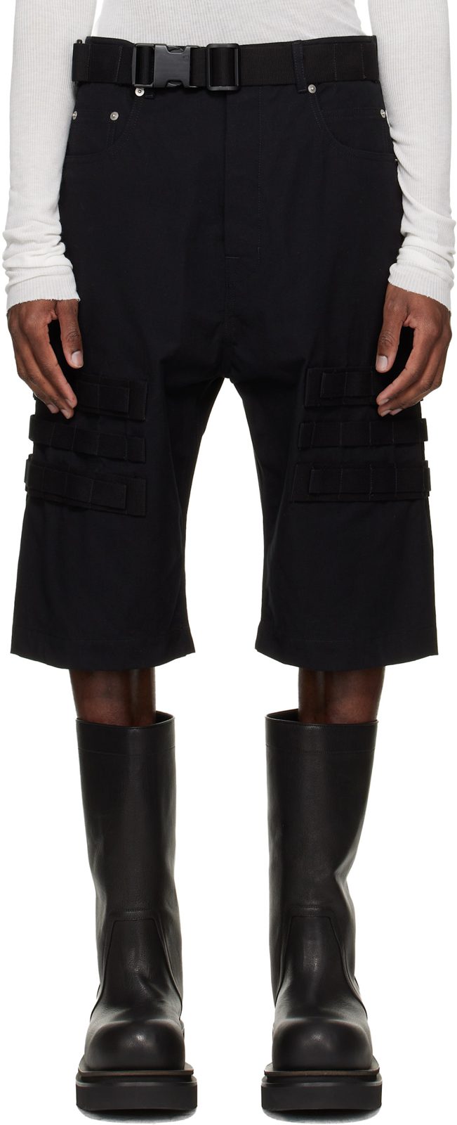 Black Temple Geth Cargo Shorts 261232M193089