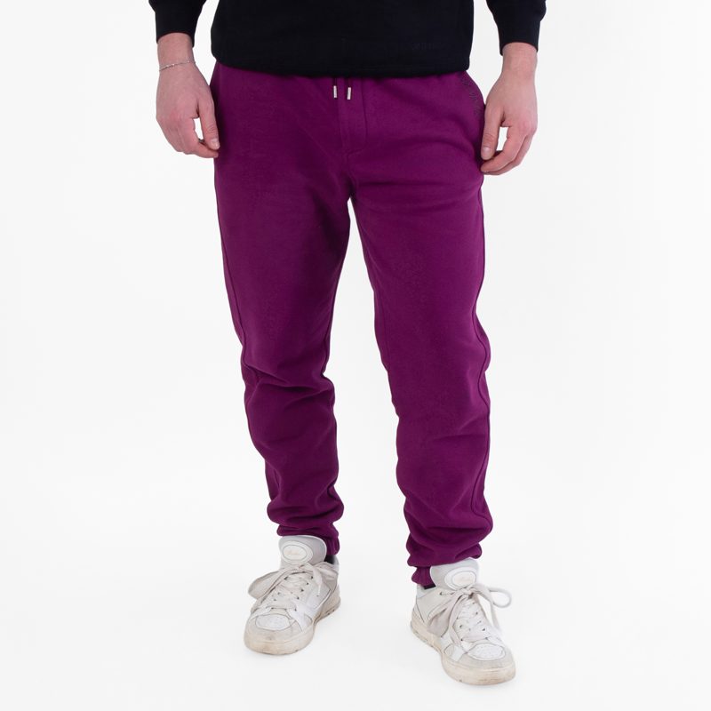 Mens Fuchsia Embroidered-Logo Cotton Track Pants