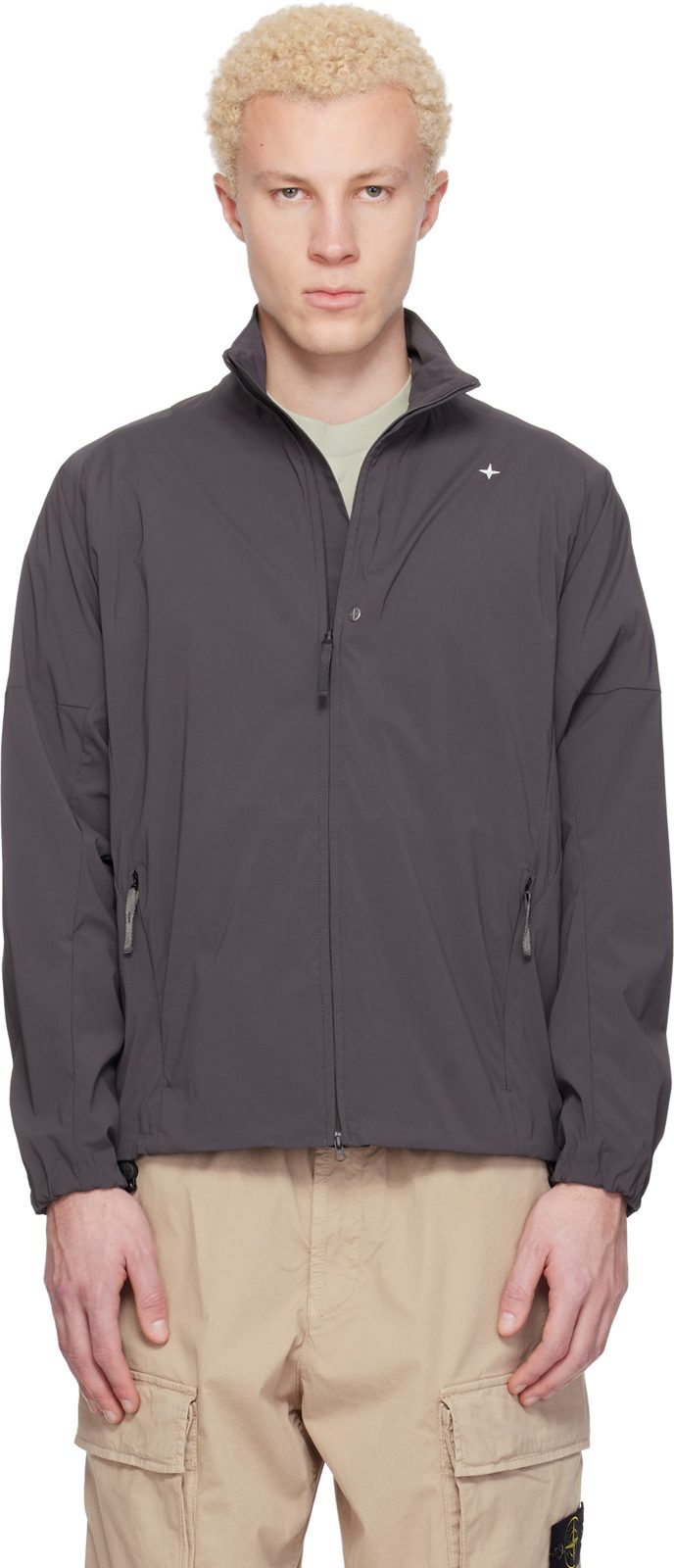 Gray 1200035 Recycled Stretch Nylon Tela S.I. Stellina Jacket 261828M180053