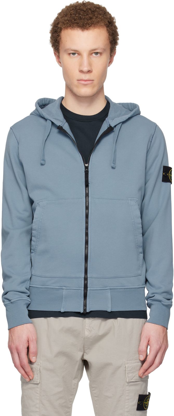 Blue 6100061 Organic Cotton Fleece Hoodie 261828M202023