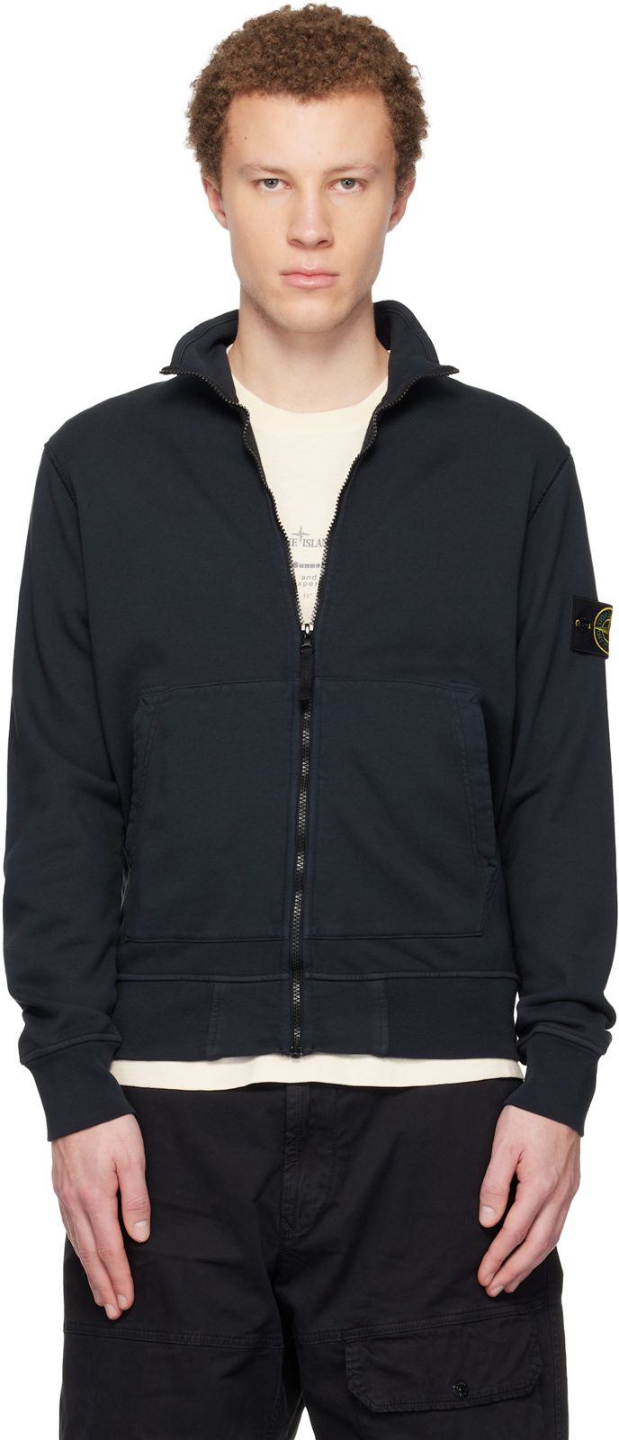 Navy 6100063 Organic Cotton Fleece Jacket 261828M202008