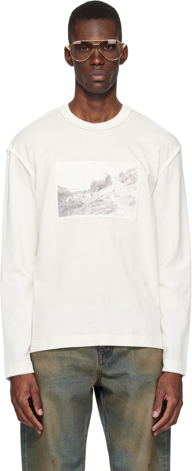 오프화이트 The Paysan long-sleeve T-shirt 261553M213009