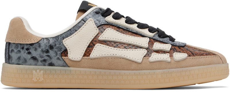 Gray & Brown Snake Pacific Bones Sneakers 261886F128032