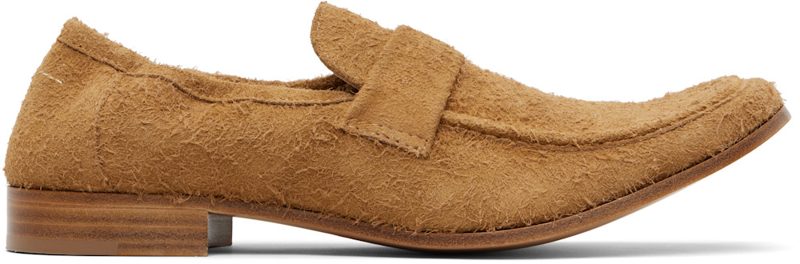 Tan Swing-Toe Leather Loafers 261188M231006