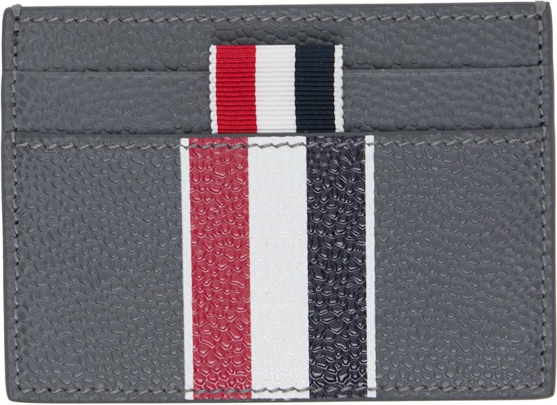 Gray RWB Stripe Double Sided Card Holder 261381M163016