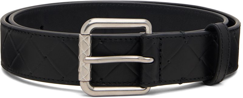 Black Intrecciato Stamp Belt 252798M131000