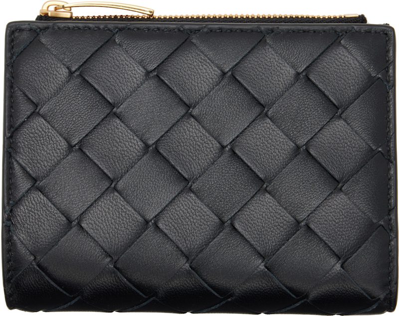 Black Intrecciato Small Bi-Fold Wallet 252798F040002