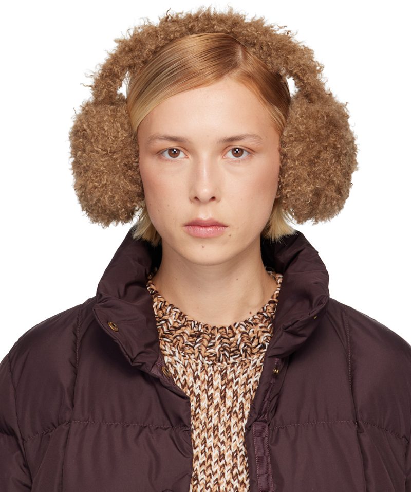 Brown Logo Ear Muffs 252111F014023