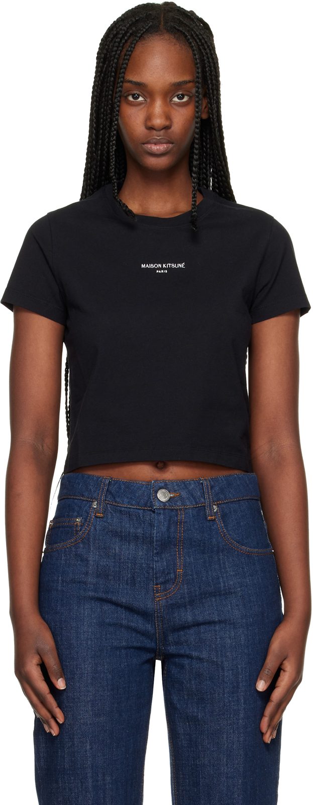 Black Maison Kitsune Paris Baby T-shirt 261389F110022