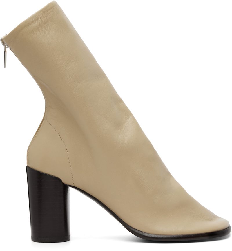 Beige 80mm Glove Ankle Boots 261646F114001