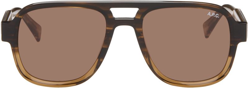 Brown Les Navigator Sunglasses 261252M134004