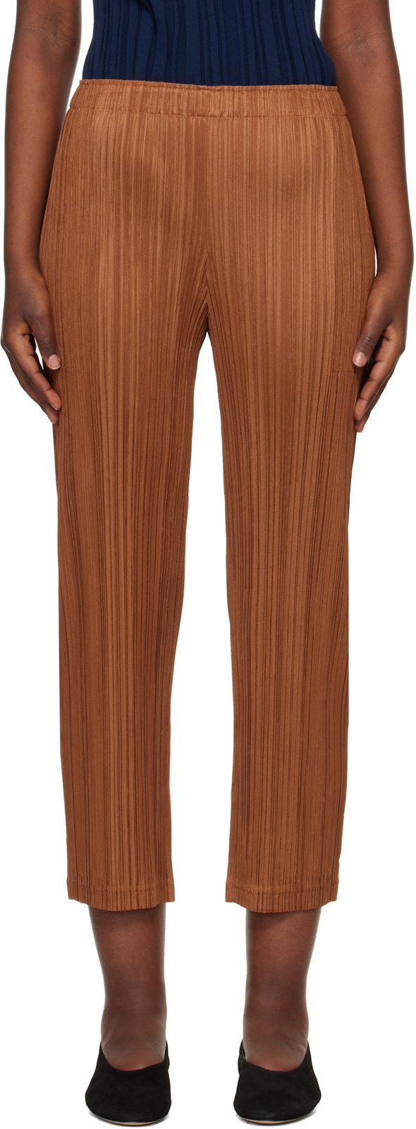 PLEATS PLEASE [이세이 미야케] Tan Thicker 2 Trousers 261941F087023