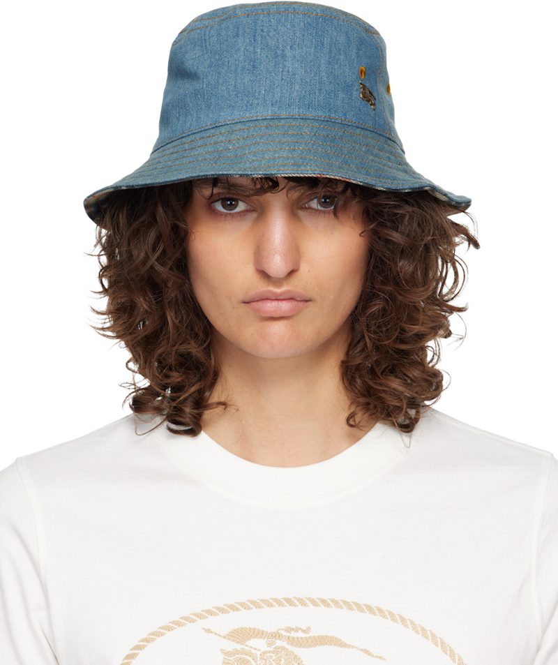 Blue Denim Bucket Hat 261376F015000