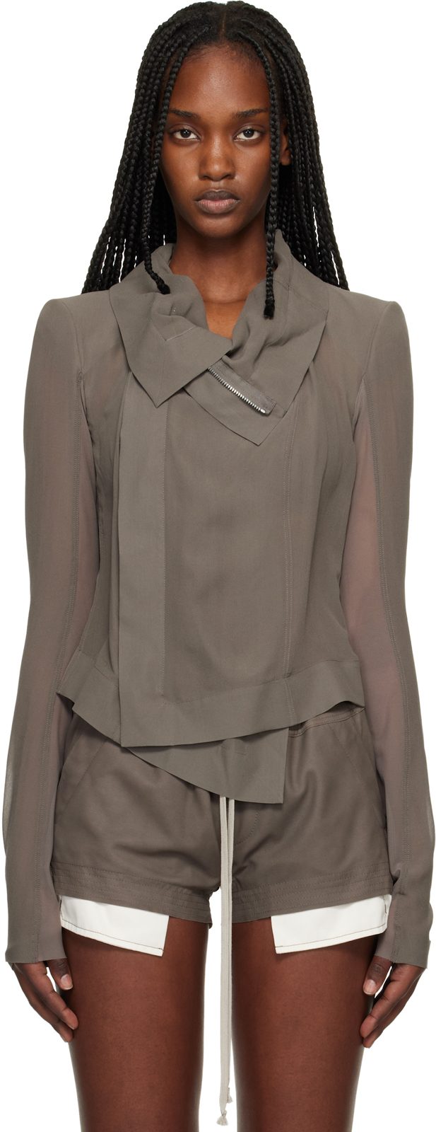 Gray Temple Classic Biker Jacket 261232F063010