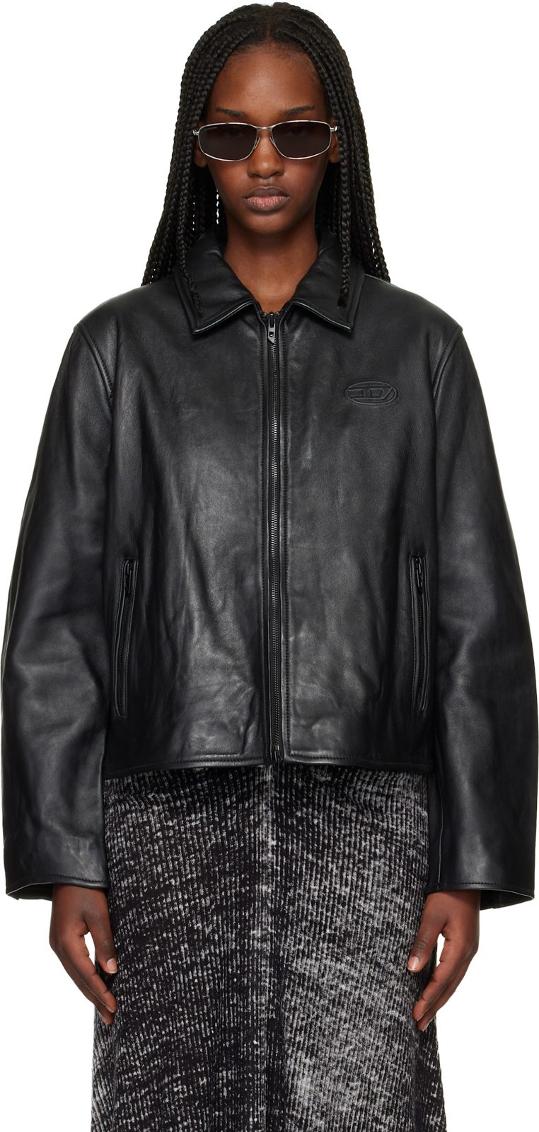 Black L-Amar-Fem-S2 Leather Jacket 261001F064001