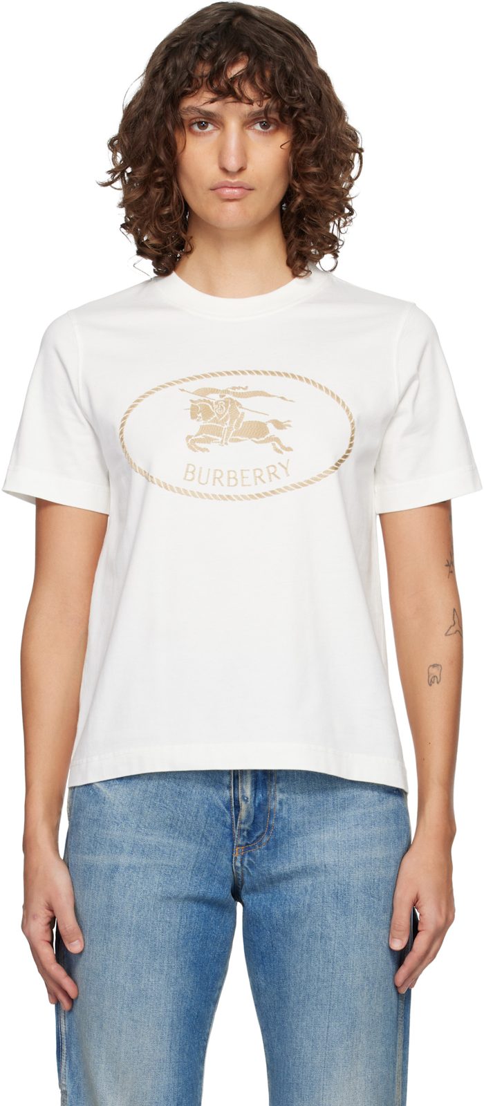 오프화이트 Knight Stamp Cotton T-shirt 261376F110010