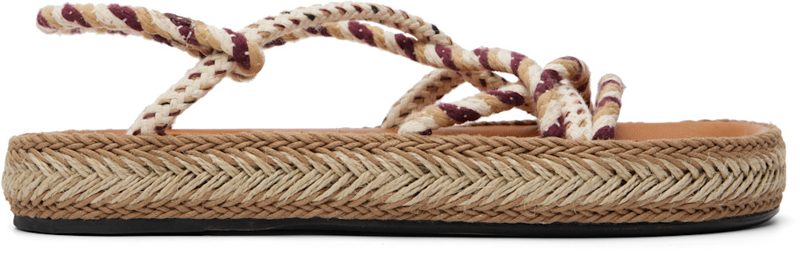 Beige & Purple Kitza Sandals 261600F124001
