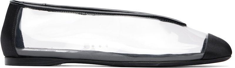 Moschino Black PVC Ballerina Flats 261720F118003