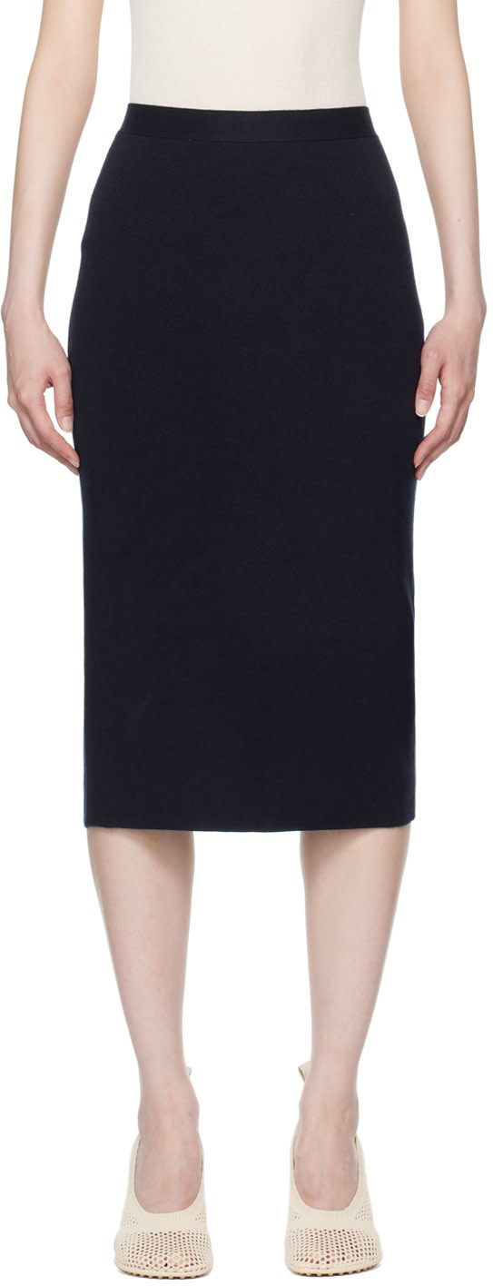 Navy Light Midi Skirt 242798F092000