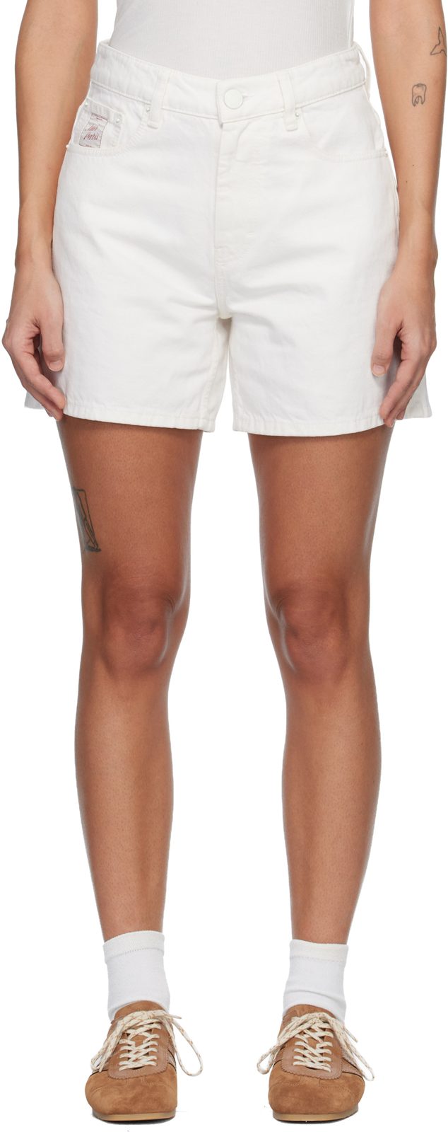 White [Army Paris] Heritage Denim Shorts 261482F088001