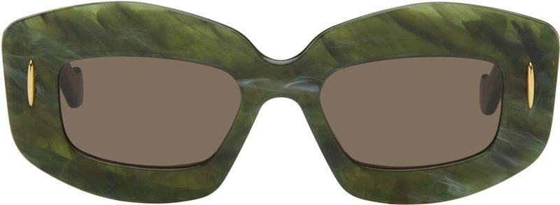 Green Chunky Anagram Sunglasses 261677F005042