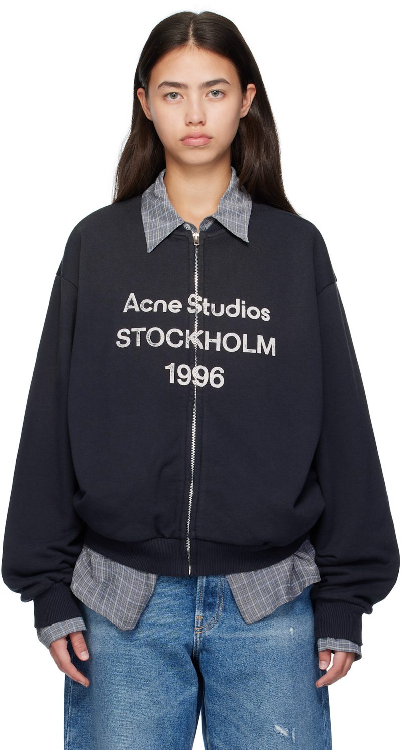 Black Logo Zip Sweater 252129F097008