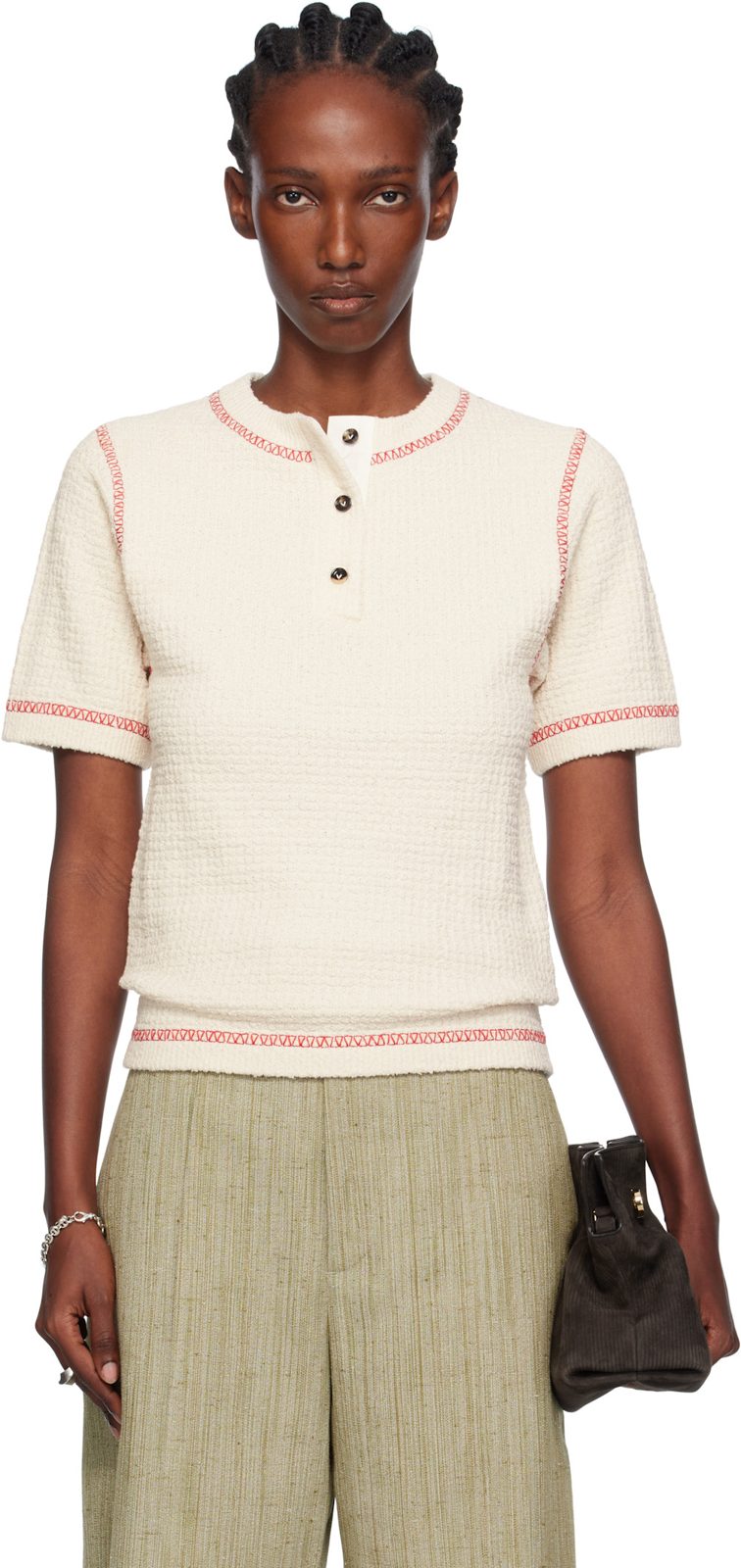 오프화이트 Cotton Waffle Polo 251798F108000