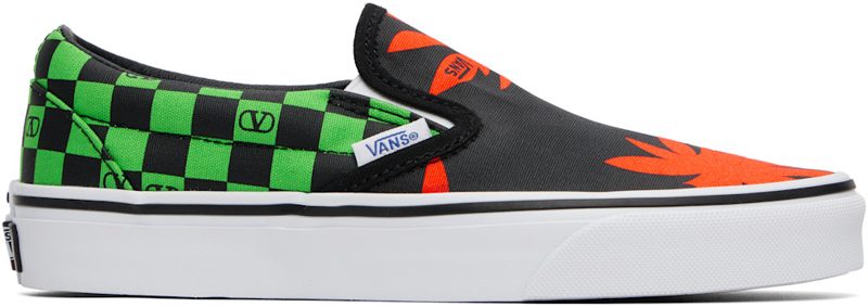Garavani Black & Green [반스] Edition VLogo Checkerboard Sneakers 261807F128010