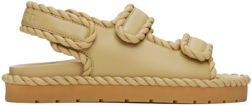 Beige Jack Flat Sandals 241798F124000