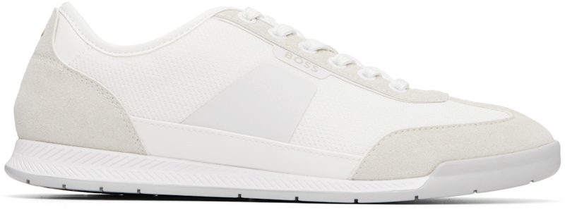 White Mesh Detailing Sneakers 261085M237086