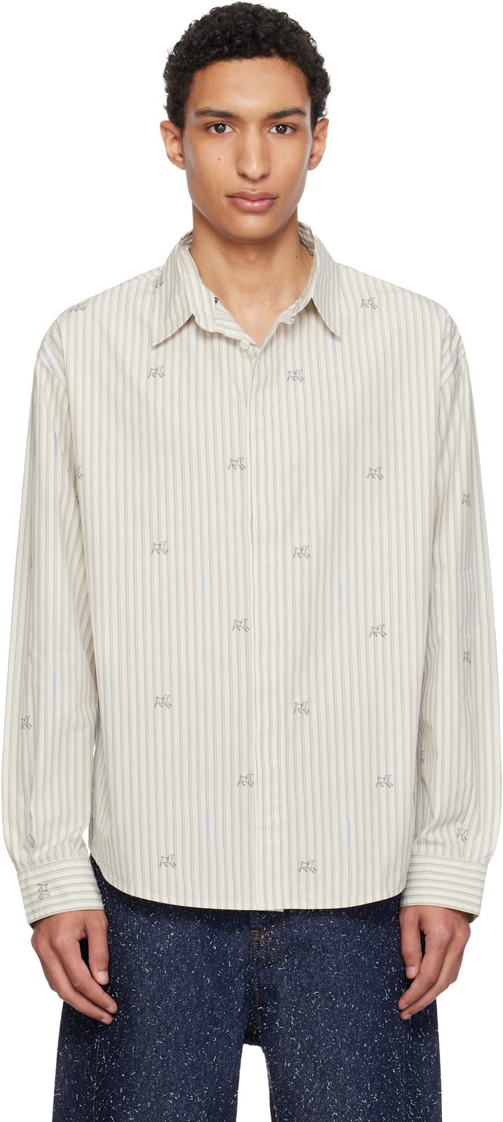 Beige The Simon long-sleeve Shirt 261553M192013