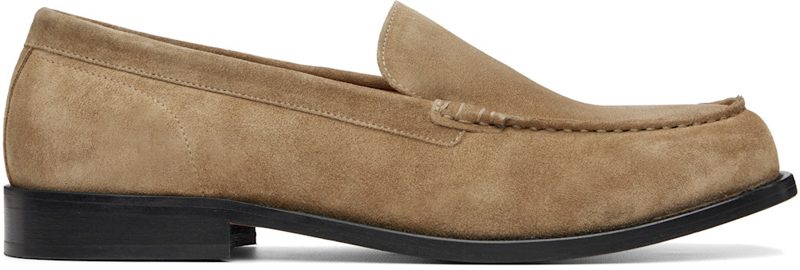 Beige Suede Loafers 261252M231007