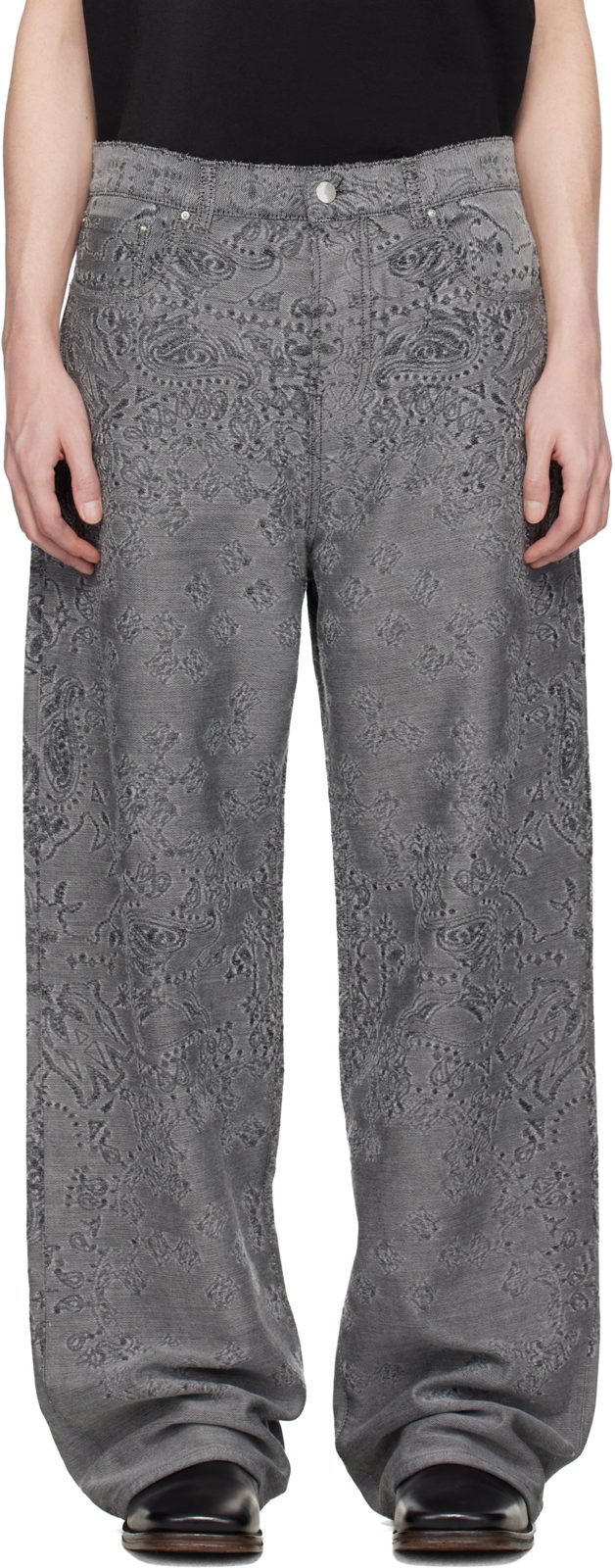 Gray MA Quad Bandana Baggy Jeans 261886M186050